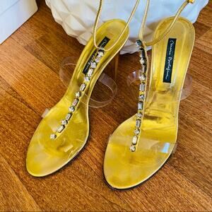 MARIO BOLOGUA Crystal Beads Clear Straps Fits size 8 (EU38)